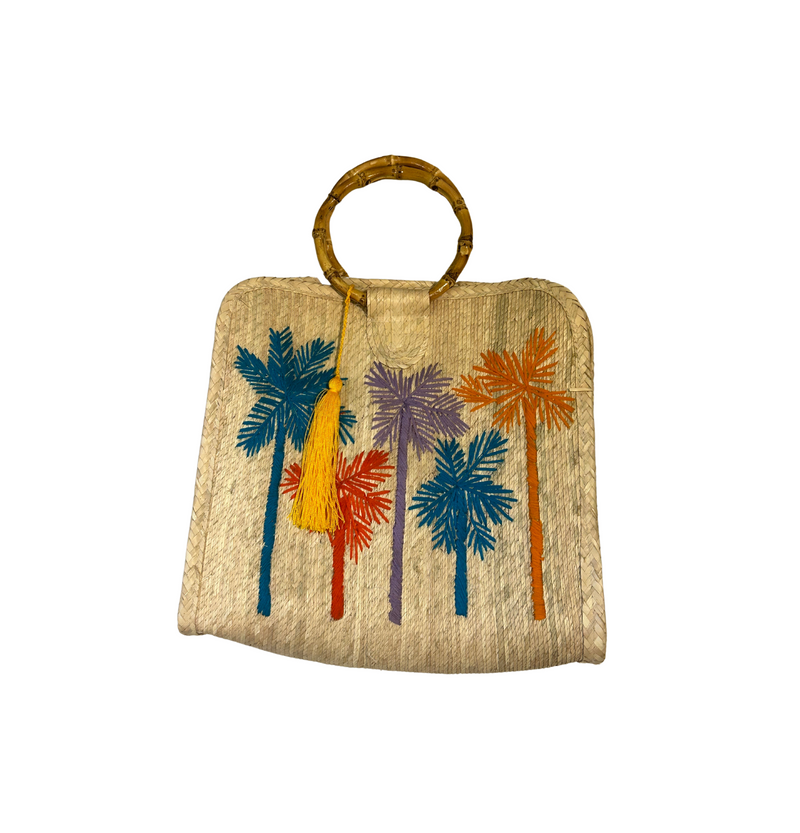 Multi-colored Palm Bamboo Bag