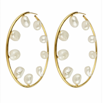 Pearl Gold Hoops earrings